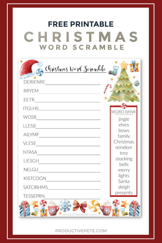 Christmas Word Scramble pin 20b