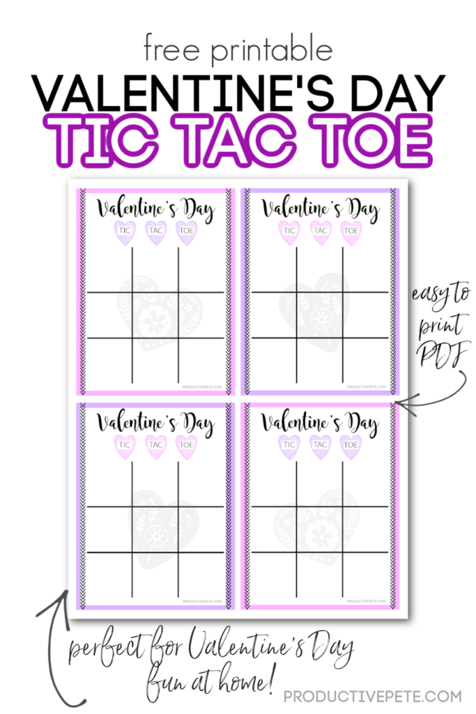 Free Printable Valentine s Day Tic Tac Toe Game for Kids Productive Pete