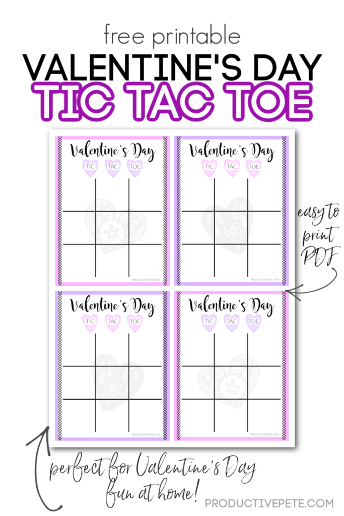 Free Printable Valentine's Day Tic Tac Toe Game for Kids Productive Pete