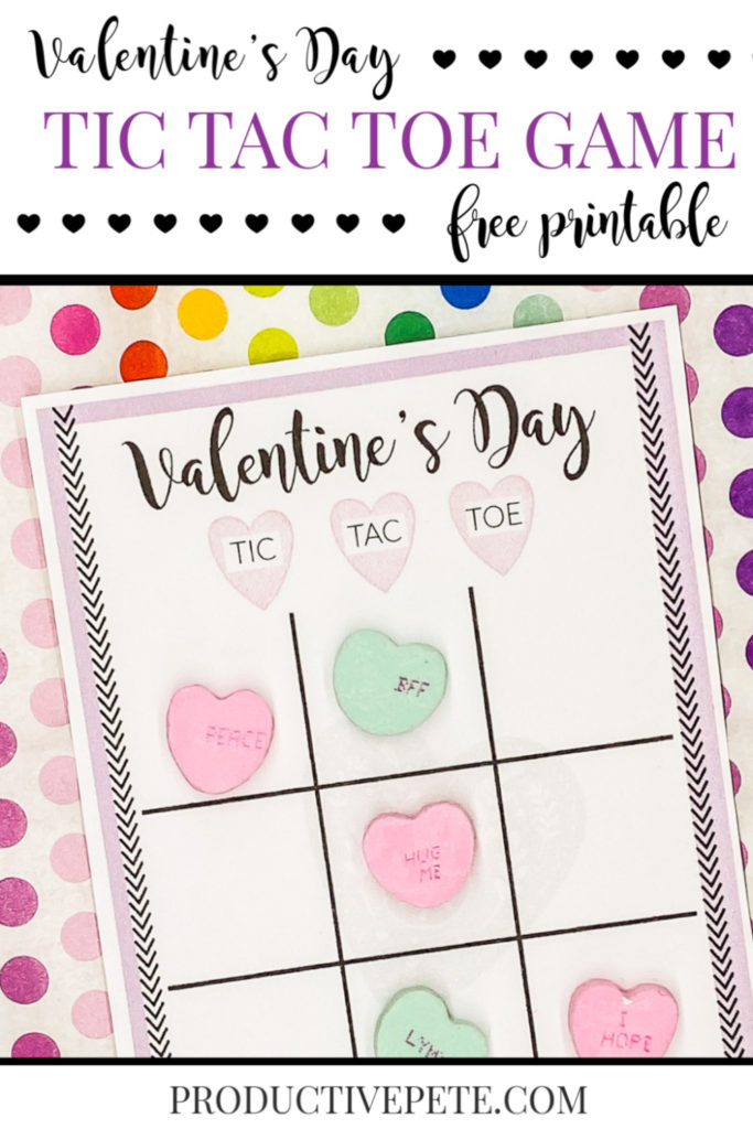 Valentine's Day Tic Tac Toe printable card