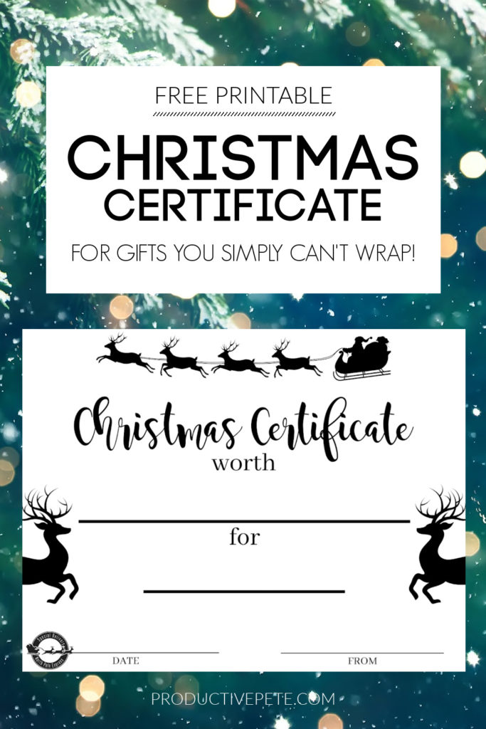 blank Christmas certificate template pin 20a