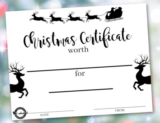 blank Christmas certificate template