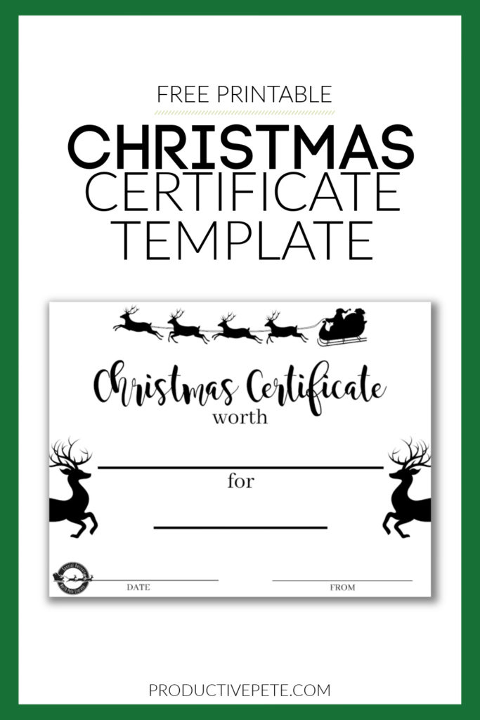 blank Christmas certificate template pin 20b