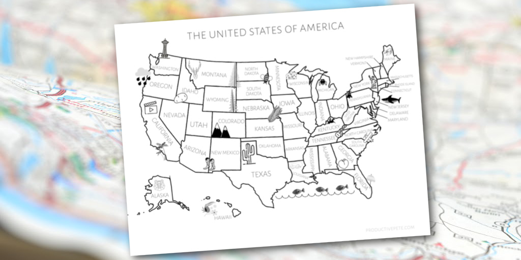 United States map for kids