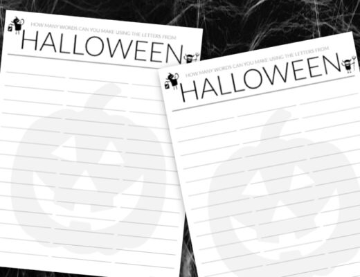 Halloween how many words can you make worksheet