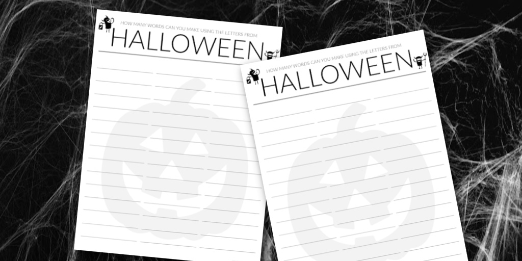 Halloween how many words can you make worksheet